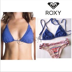 Roxy Blue Crochet Tie Dye Bikini
